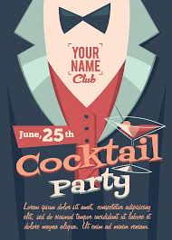 Vintage Retro Cocktail Birthday Party Invitation Invite Flyer Postcards 5 X 7 Party Poster Cocktail Invitations Cocktail Party