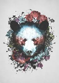 Berserkers were believed to take on the scandinavian bear's essence during battle, adopting their strength, indestructibility, bravery and ferocity. Panda Bear Head Surrounded With Colorful Flowers Tattoo Design Tattooimages Biz