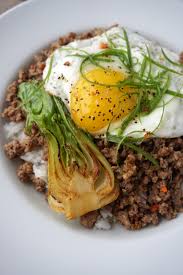 Sambal Minced Beef with Fried Egg and Bok Choy — Broke and Cooking