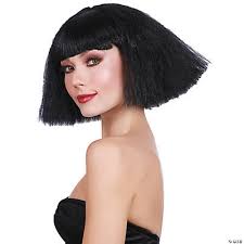 Kitty Bob Adult Black Wig