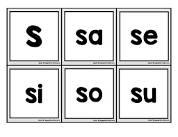 Sa Se Si So Su Picture Cards In Spanish Tarjetas Fichas Con Fotos