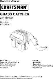 Shop the newest craftsman bagger attachments on the official site of craftsman. Craftsman 917249781 User Manual Grass Catcher Manuals And Guides L0204030