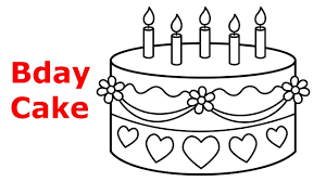 3 of 8 step 1: How To Draw Birthday Cake For Kids Cake And Candles Birthday Cake Drawing Youtube