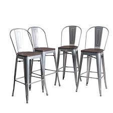 Amazon Com Yongqiang Metal Barstools Set Of 4 Indoor Outdoor Bar Stools High Back Dining Chair Counte Metal Bar Stools Tall Bar Stools High Back Dining Chairs