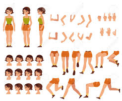 Internal parts of the body. Young Woman Creation Set Girl In T Shirt And Shorts With Sunglasses Royalty Free Cliparts Vectors And Stock Illustration Image 100027839