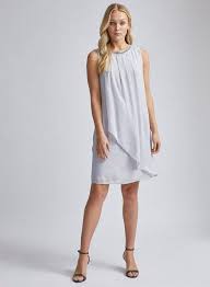Womens Billie Blossom Tall Silver Embellished Trapeze Dress Grey Tall Dresses Dresses Gray Dress