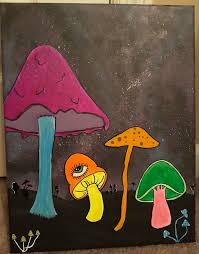 Pin By Rehbecca On Paint Diy Canvas Art Trippy Painting Mushroom Drawing