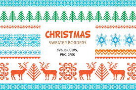 Download 26 Christmas Sweater Borders Svg Cutting Files Clipart Set 1015711 Papers Design Bundles