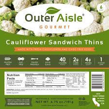 Cauliflower Sandwich Thins 6 Per Pack Cauliflower Crust Pizza Sandwich Thins Pizza Crust