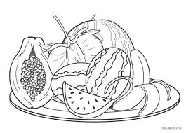 Fruit coloring pages are available in a wide range of varieties including realistic fruit coloring sheets and cartoon fruit coloring pages often drawn with a smiling face. Free Printable Fruit Coloring Pages For Kids