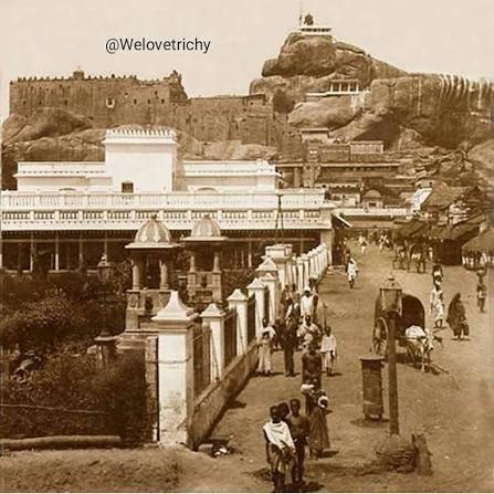 Photograph of Rock Fort Temple Complex in Tiruchirapalli (Trichy), Tamil Nadu, India - 19th Century (1895).