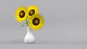 Sunflower And Sunflowers With Pots 3d Model Logo Design Inspiration Vintage Sunflower 3d Model