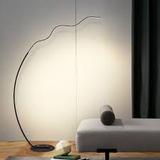 Most commonly, you get the best general lighting from larger pendants or longer spotlights or ceiling tracks, as you want to make sure the entire room can be lit up evenly. Black White Wave Shaped Standing Lamp Contemporary Led Metal Floor Lighting In Warm White Light Floor Lamps Funky Floor Lamps Standing Lamp Metal Floor