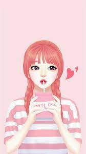 Art, art girl, background, beautiful, beautiful girl, beauty, candy, cartoon, cute art, dots, drawing, enakei, fashion, girl, illustration, illustration girl, iphone, pattern, sweet girl, wallpapers, we heart it, lovely girl, beautiful art, purple backgro. Korean Cartoon Cute Wallpaper