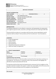 They also schedule each worker for shifts during the project's scope and. Env120402 Appendix 2 Method Statement