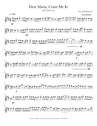 G dear maria, count me in. Dear Maria Count Me In Sheet Music For Clarinet In B Flat Solo Musescore Com