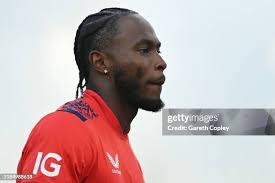 Saqib Mahmood of England celebrates dismissing Evin Lewis of the West...  News Photo