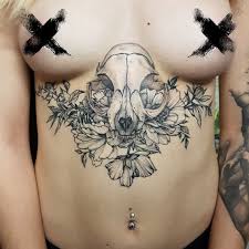 Dotworktattoo Skullcattattoo Sternumtattoo Marty4tattooer Cat Skull Tattoo Sternum Tattoo Leg Tattoos
