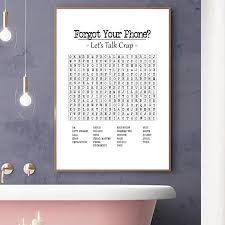 Badkamer Decoratie Canvas Schilderij Badkamer Woord Zoeken Crossword Art Print Zwart Wit Minimalisme Badkamer Teken Muur Foto Painting Calligraphy Aliexpress