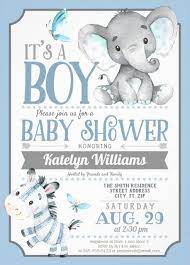 Boy Elephant And Zebra Baby Shower Invitation Zazzle Com Zebra Baby Shower Invitations Baby Shower Invitations For Boys Elephant Baby Shower Invitations