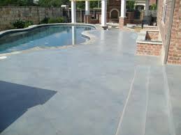 Blue Gray Concrete Pool Deck Concrete Patio Pool Remodel Pool Patio