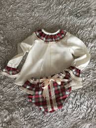 Baby Girl Christmas Outfit Shirt And Diaper Cover Newborn Baby Clothes Spanish Handmade Spanish Baby Clothes Baby Girl Christmas Outfit Girls Christmas Outfits