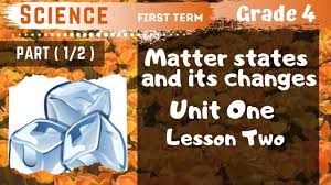 Matter is the stuff you touch and see. Science Grade 4 Matter States And Its Changes Part 1 2 Unit One Lesson Two Youtube