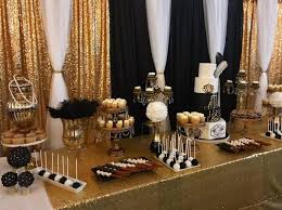 Great Gatsby Sweet Table Cakecentral Com Sweet Table Wedding Black And Gold Cake Black Gold Wedding Theme