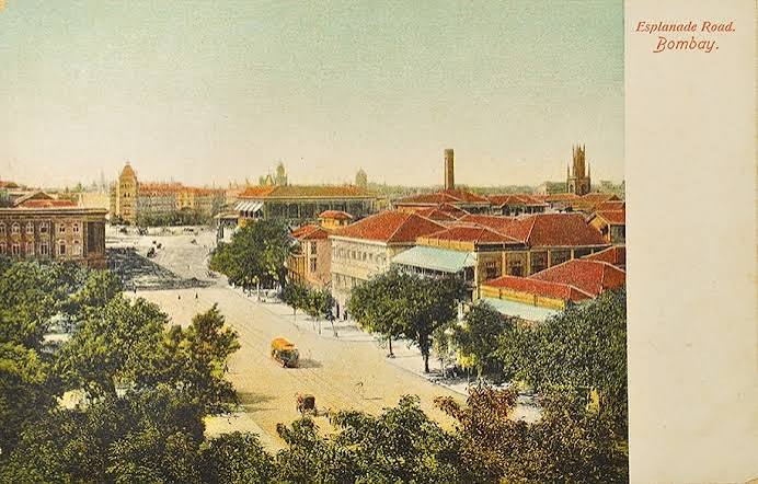 Esplanade Road & Tram Bombay, 1905 Postcard - Past-India
