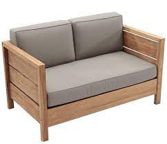 Sofa De Madera De Teca Y Poliester Quebec Leroy Merlin Holzsofa Mobel Furniture Diy Mobel