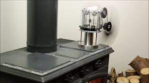 That is, you simply set the fan engine on a hot wood stove, wait 5 minutes or so as it heats up, and give the blades a spin. Warpfive Twinspeed Stove Fan Heat Powered Stirling Engine With Dust Cover Youtube