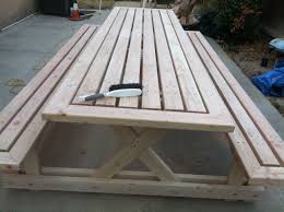 10 Ft Picnic Table Using 2x4 Doug Fir Picnic Table Woodworking Plans Diy Picnic Table Picnic Table Plans