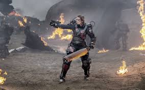 We see a montage of newsreels as earth is we see cage being interviewed on cnn talking about rita cage: Rita Edge Of Tomorrow 2 Wallpaper Movie Wallpapers 36719