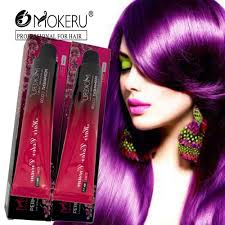Best professional permanent purple hair dye. Mokeru 1pc Professional Use Colour Cream Grey Silver Purple Hair Color Dye Cream Natural Hair Dye Permanent Paint For Hair Product Best