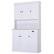 homcom 71 wood kitchen pantry microwave