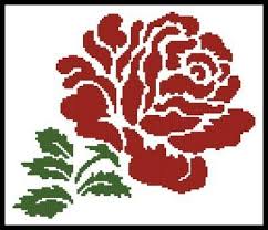 A striking piece stitched on black aida fabric, the light and dark pink roses stand out wonderfully against the black backdrop. Rose Silhouette Cross Stitch Pattern