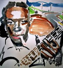 Robert Johnson Blues Portrait Art Print Guitar Crossroads Watercolor  Illustration Wall Decor Limited Edition Poster Print