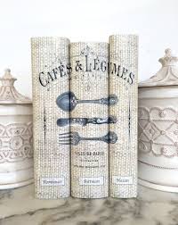 Custom Cookbooks Three Cook Books With Custom Decorative Book Etsy In 2020 Old Book Crafts Book Decor Book Cover