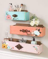 Floral Floating Drawer Wall Shelves Wall Shelf Decor Diy Home Decor Home Diy