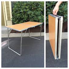 Vintage Metal Folding Table Portable Table Folding Travel Table Picnic Table Metal Folding Table Chair Storage Folding Table