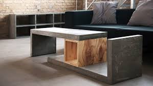 Concrete Square Wood Betontisch Haus Deko Dekor