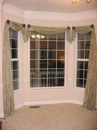 A window scarf, smartly hung, can highlight an entire room. Bay Window Design Creativity Decor Around The World Window Treatments Living Room Bay Window Treatments Bay Window Treatments Living Room
