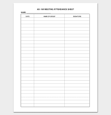 Attendance List Template 9 Sheets For Word Excel Pdf Format