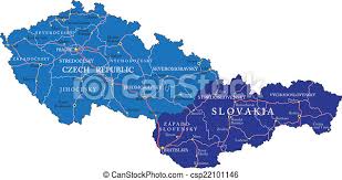 You can print or download these maps for free. Czech Republic And Slovakia Map Highly Detailed Vector Map Of Czech Republic And Slovakia With Administrative Regions Main Canstock