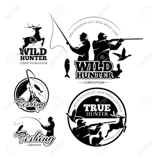 Logo, badge or label design template. Vintage Hunting And Fishing Vector Labels Logos And Emblems Royalty Free Cliparts Vectors And Stock Illustration Image 51644178