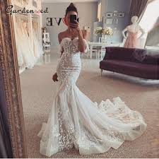 Oder du wurdest als trauzeugin oder brautjungfer auserwählt? Cgown Ubergrosse Illusion Sweetheart Spitze Meerjungfrau Hochzeitskleid Fur Braut Mit Zug Lange Armel Brautkleid Ballkleid Damen Kleider Lifecenter Org Il