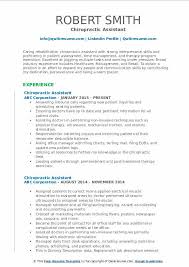 Chiropractic Assistant Resume Samples Qwikresume