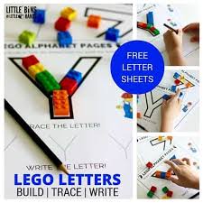 This fun lego alphabet build printable lets your kids use blocks to build letters for a fun hands on approach to learning letters. Practice Writing With Lego Letters Little Bins For Little Hands