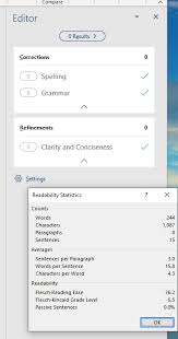 Disappearing Readability Statistics Microsoft Word