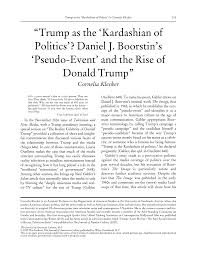 4 409 tykkäystä · 10 puhuu tästä. Pdf Trump As The Kardashian Of Politics Daniel J Boorstin S Pseudo Event And The Rise Of Donald Trump
